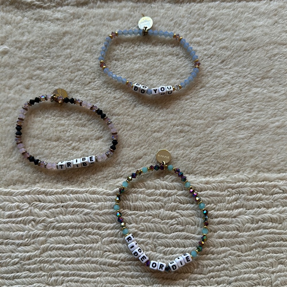 Set of 3 little words project bracelets